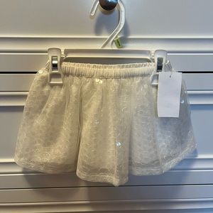 NWT girls size 3 month white sparkle skirt